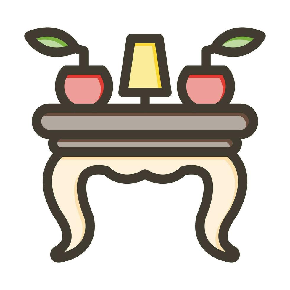 Console Table Vector Thick Line Filled Colors Icon For Personal And Commercial Use.