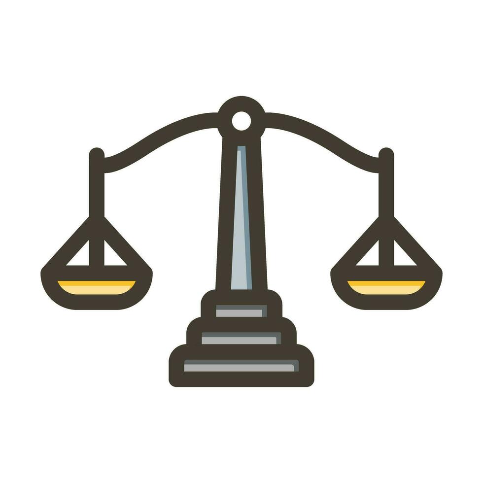Justice Scale Vector Thick Line Filled Colors Icon For Personal And Commercial Use.