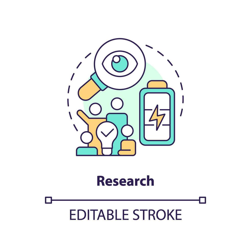 Editable research concept, isolated vector, thin line icon representing carbon border adjustment. vector
