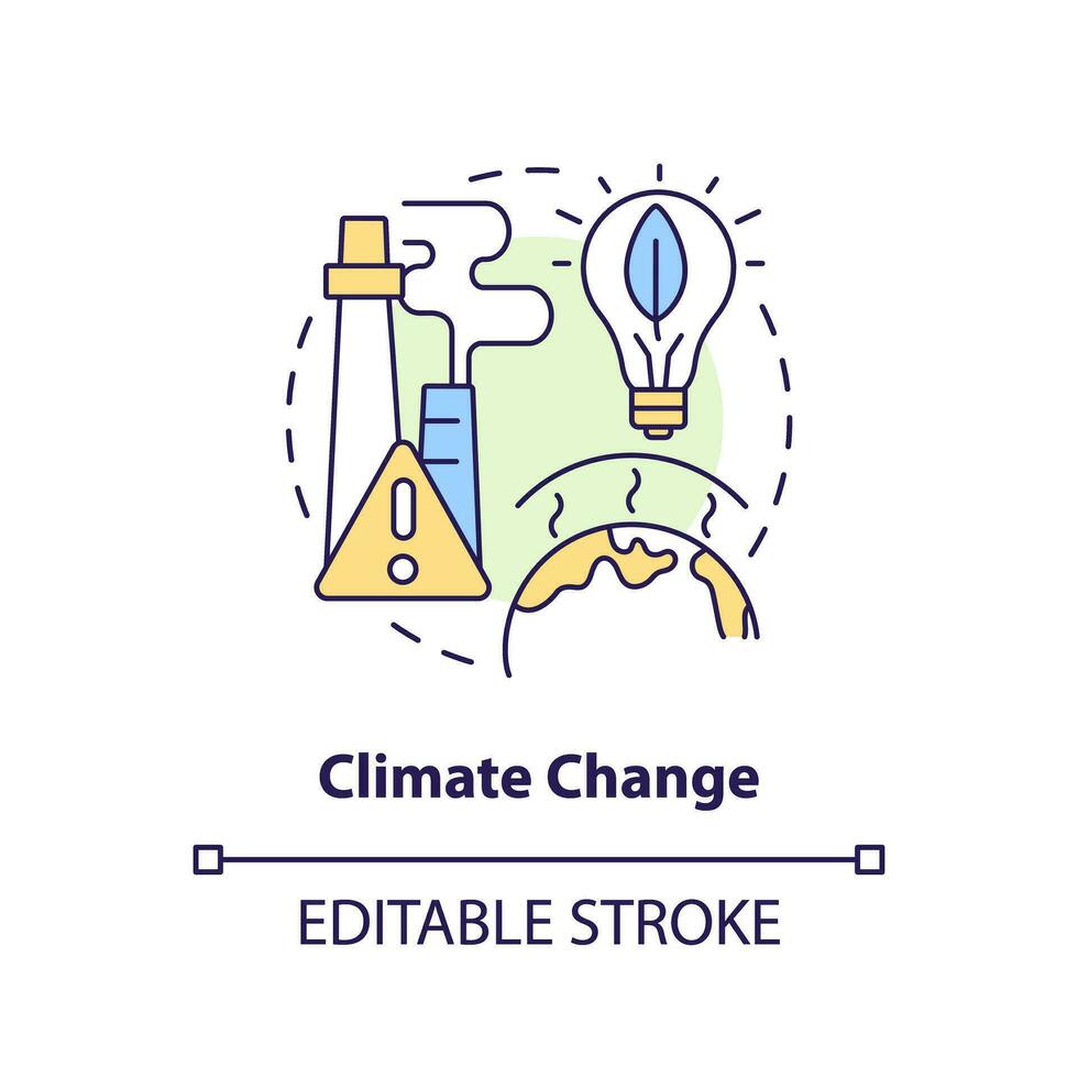 Editable climate change concept, isolated vector, thin line icon representing carbon border adjustment. vector