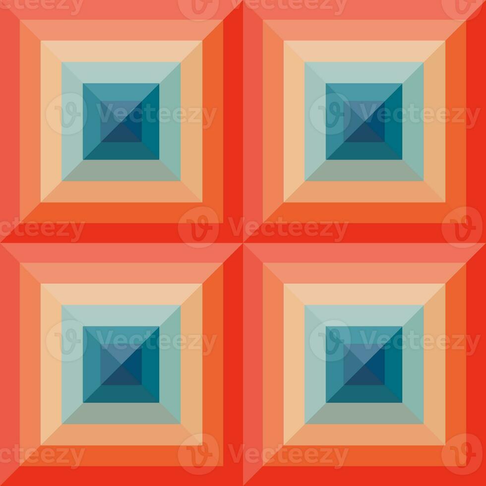 Vintage aestethic pattern with squares in the style of the 70s and 60 photo