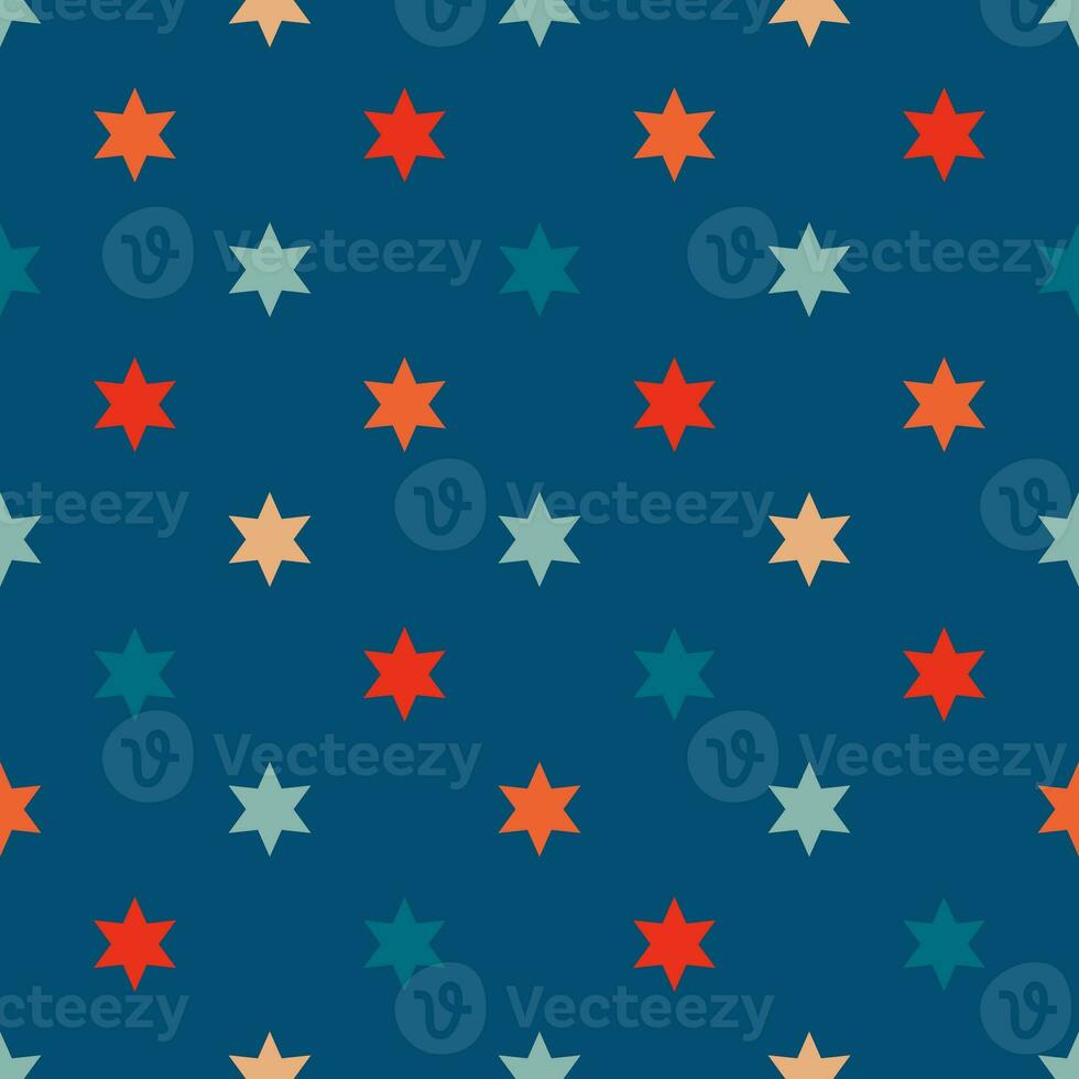 Christmas stars pattern. Vintage retro pattern with stars photo