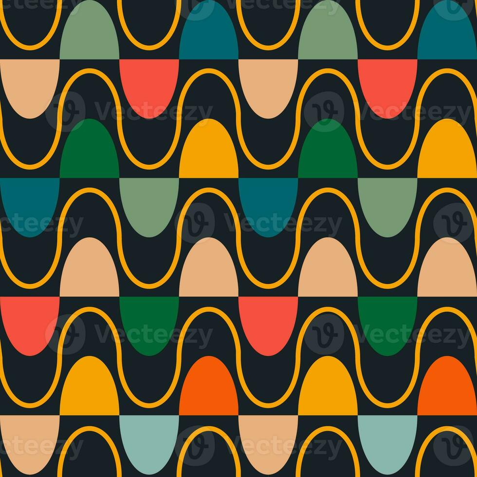 Retro pattern in the style of the 70s and 60s photo