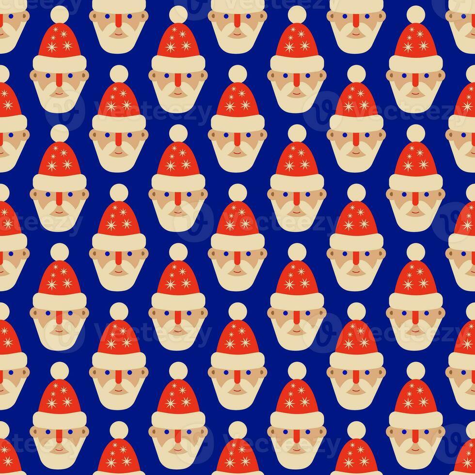 Retro Christmas pattern with Santa Claus photo