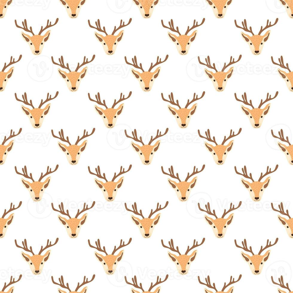 Seamless Christmas pattern with deer. Vector illustration photo