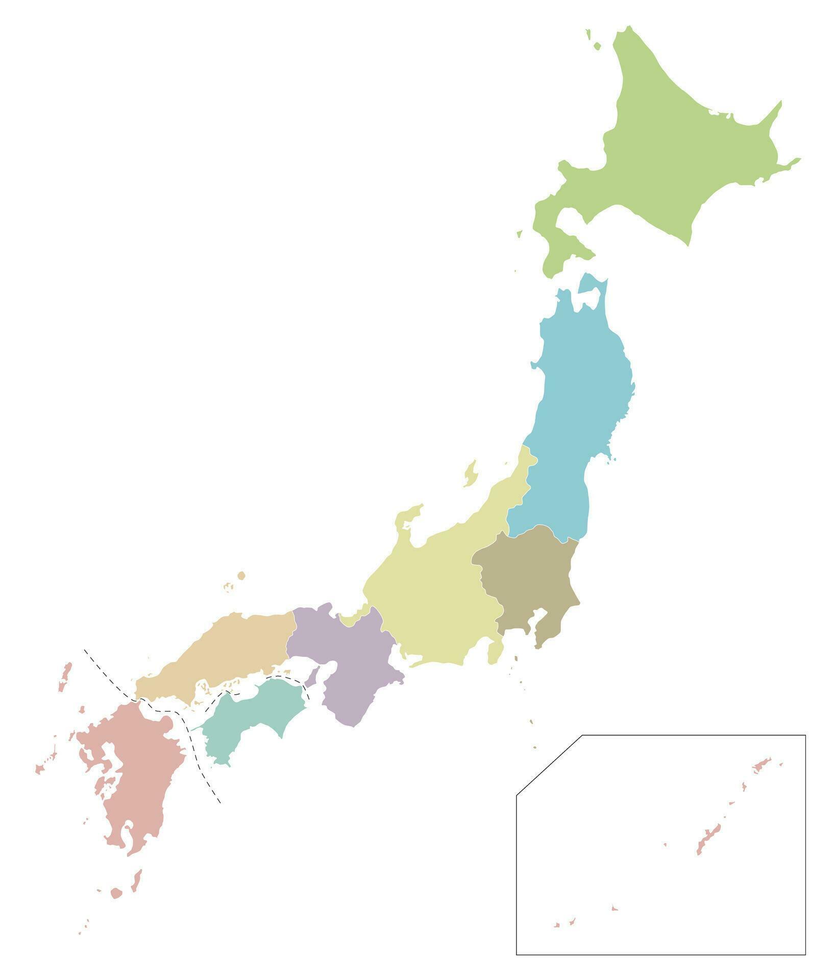 Vector Blank Map Of Japan With Regions And Administrative Divisions Blank Map Of Japan With Regions And Administrative Divisions Editable And Clearly Labeled Layers Vector