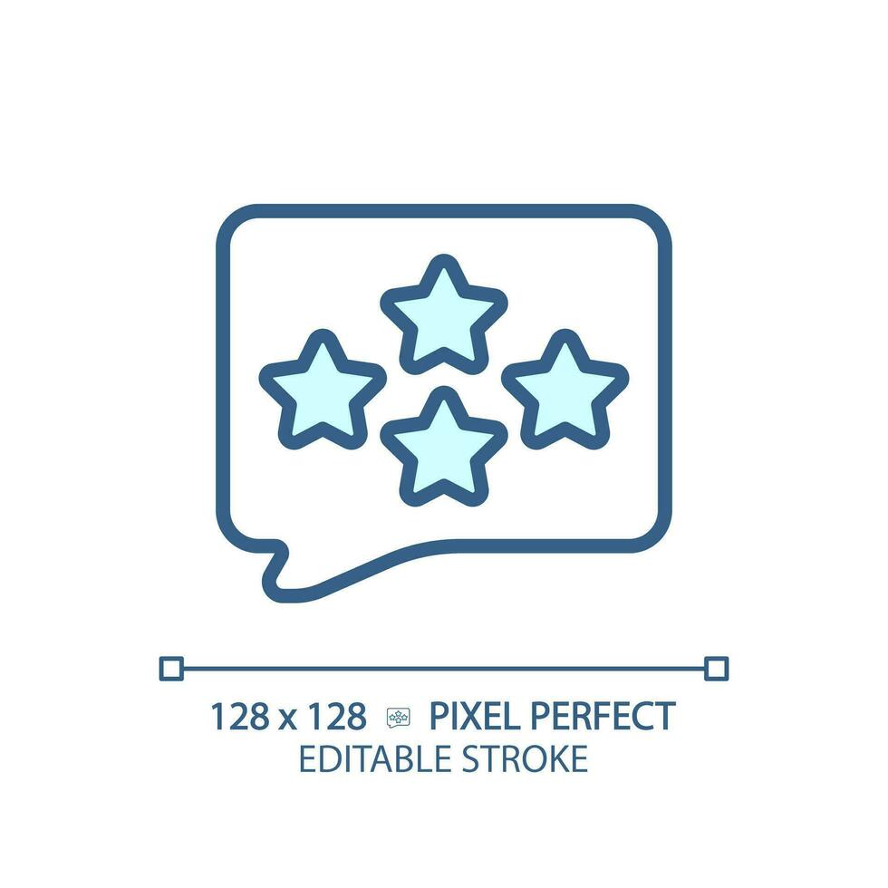 Comment with assess pixel perfect RGB color icon. Writing feedback about customer service. Business rating. Isolated vector illustration. Simple filled line drawing. Editable stroke