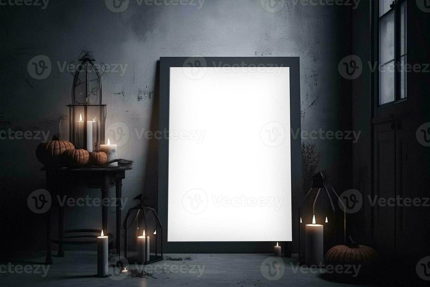 Gothic dark vertical frame halloween mockup photo