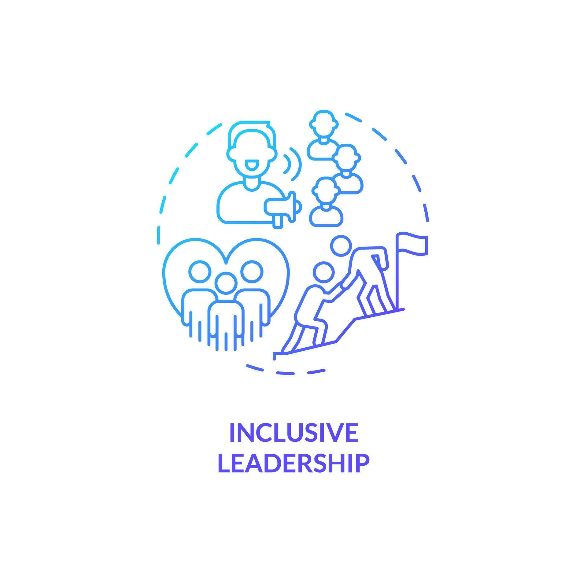 Inclusive leadership blue gradient concept icon. Fair treatment. Safe