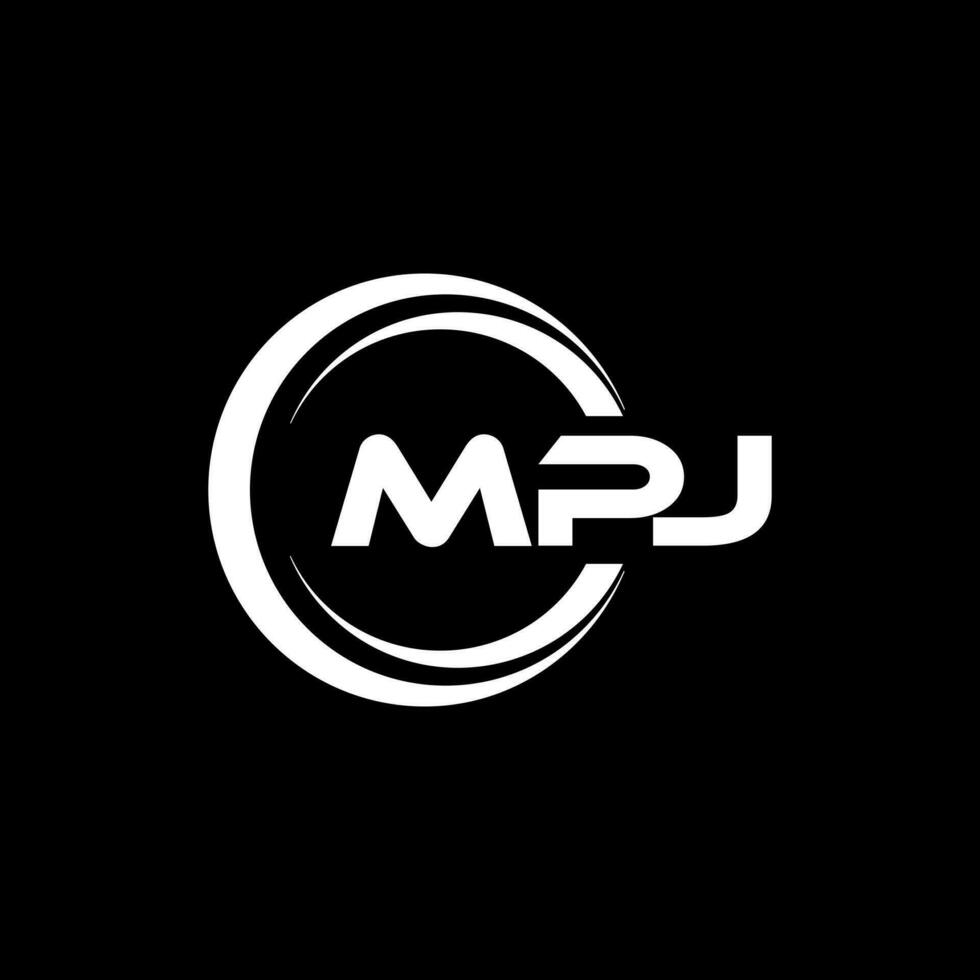 MPJ Logo Design, Inspiration for a Unique Identity. Modern Elegance and Creative Design. Watermark Your Success with the Striking this Logo. vector