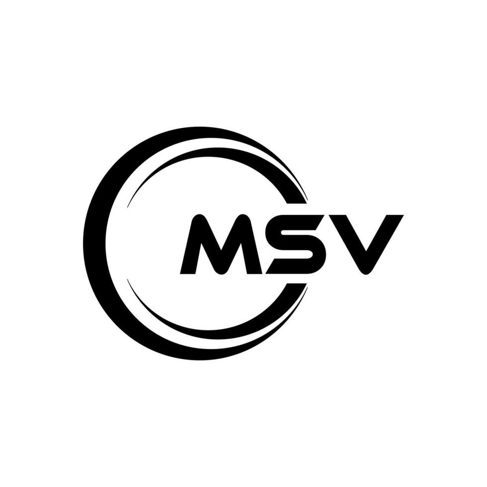 MSV Logo Design, Inspiration for a Unique Identity. Modern Elegance and Creative Design. Watermark Your Success with the Striking this Logo. vector