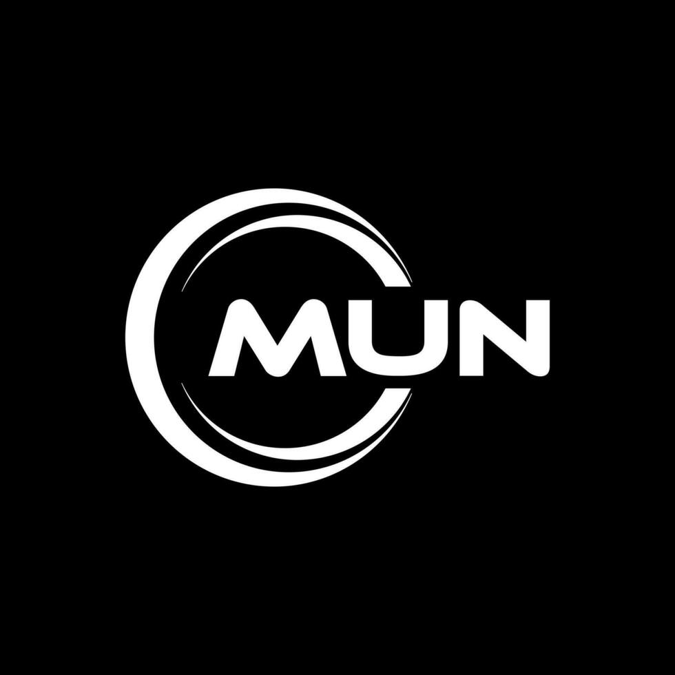 MUN Logo Design, Inspiration for a Unique Identity. Modern Elegance and Creative Design. Watermark Your Success with the Striking this Logo. vector