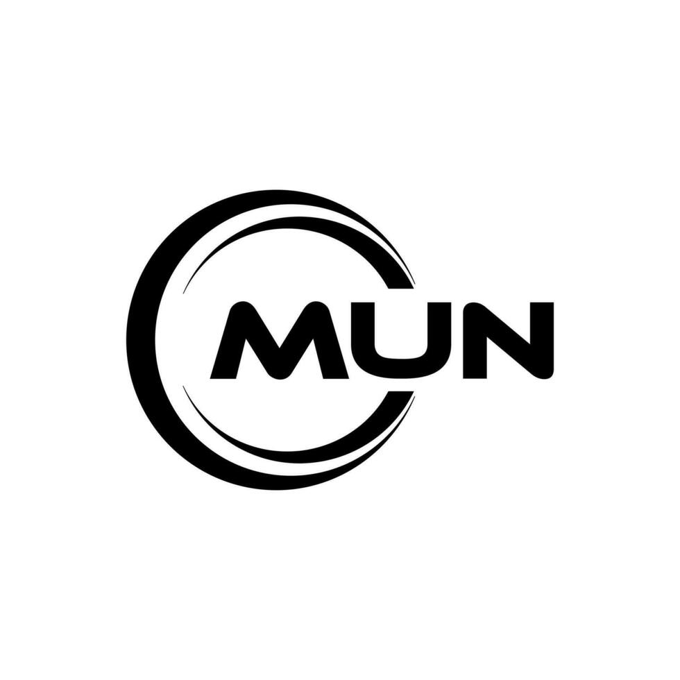 MUN Logo Design, Inspiration for a Unique Identity. Modern Elegance and Creative Design. Watermark Your Success with the Striking this Logo. vector