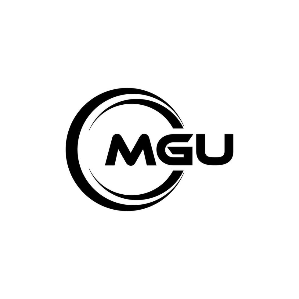 MGU Logo Design, Inspiration for a Unique Identity. Modern Elegance and Creative Design. Watermark Your Success with the Striking this Logo. vector