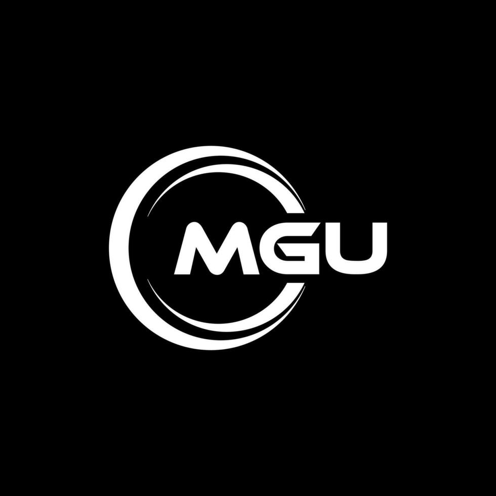 MGU Logo Design, Inspiration for a Unique Identity. Modern Elegance and Creative Design. Watermark Your Success with the Striking this Logo. vector