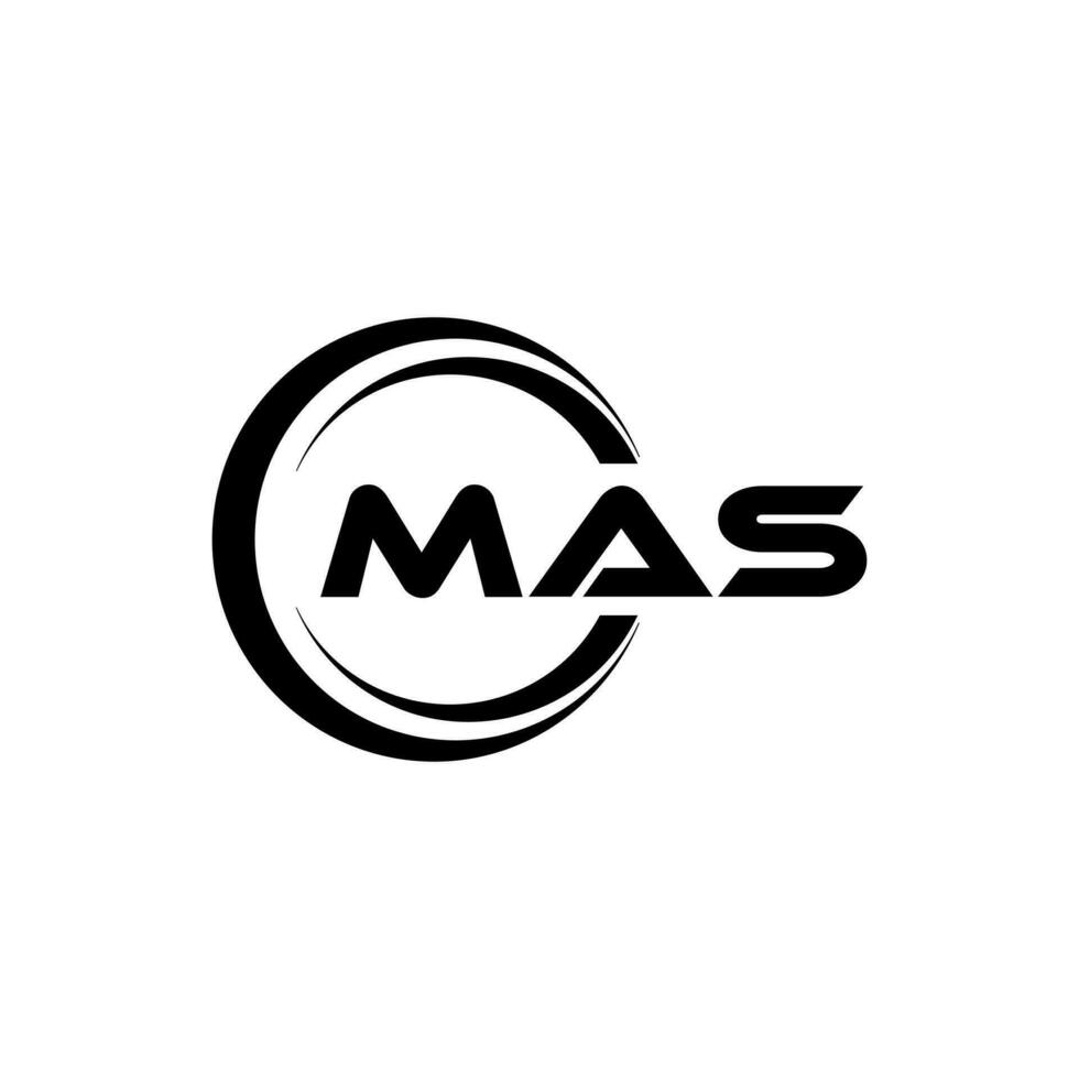 MAS letter logo design in illustration. Vector logo, calligraphy designs for logo, Poster, Invitation, etc.