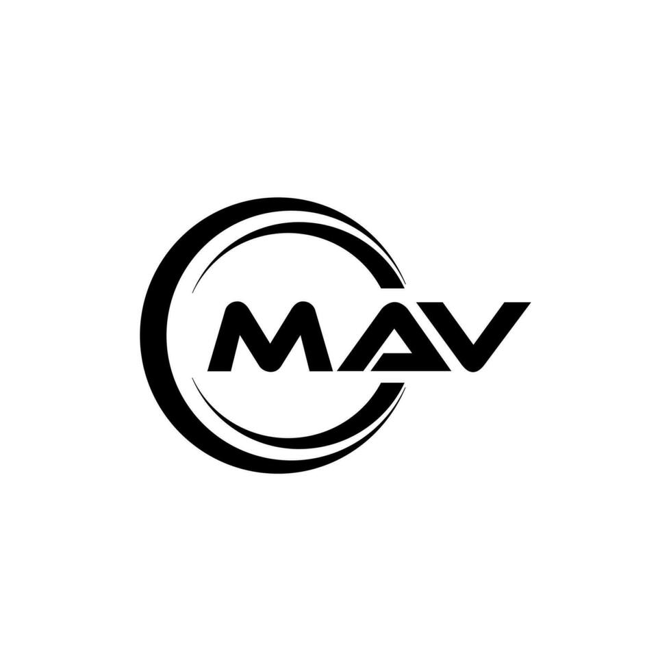 MAV letter logo design in illustration. Vector logo, calligraphy designs for logo, Poster, Invitation, etc.