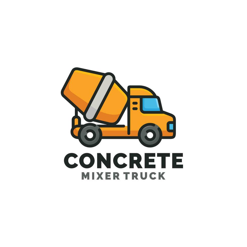 hormigón mezclador camión logo diseño vector ilustración