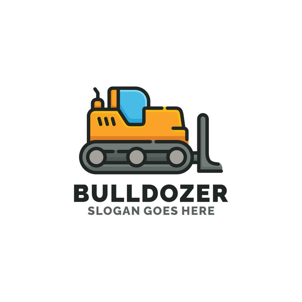 Bulldozer logo design vector illustration