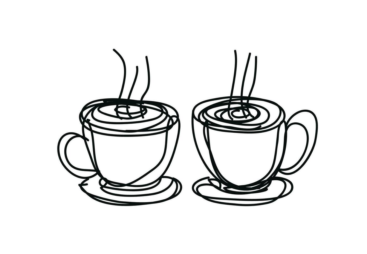 café taza ,línea dibujo estilo, continuo línea Arte , civil ingeniero, vector ilustración