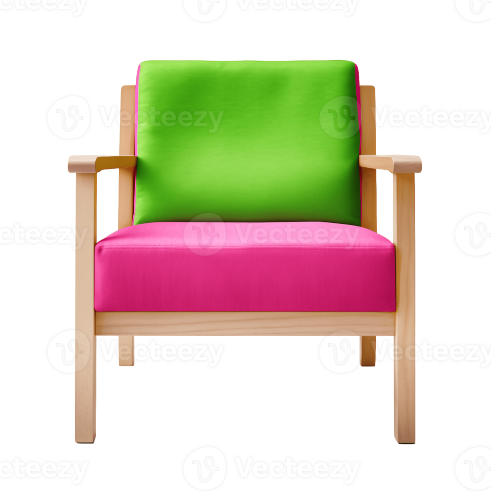 Ai Generative colored accent modern chair, armchair isolated on transparent background png