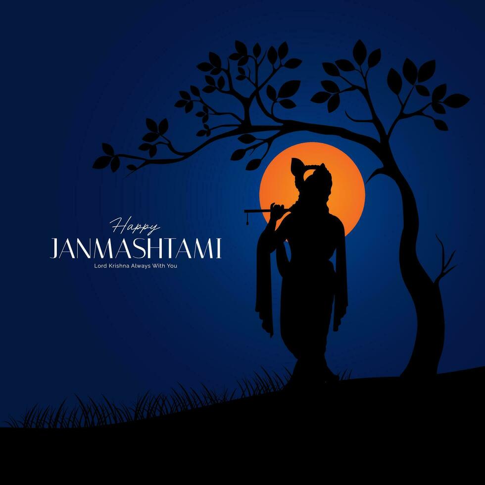 Happy Janmashtami Design Concept Social Media Post vector