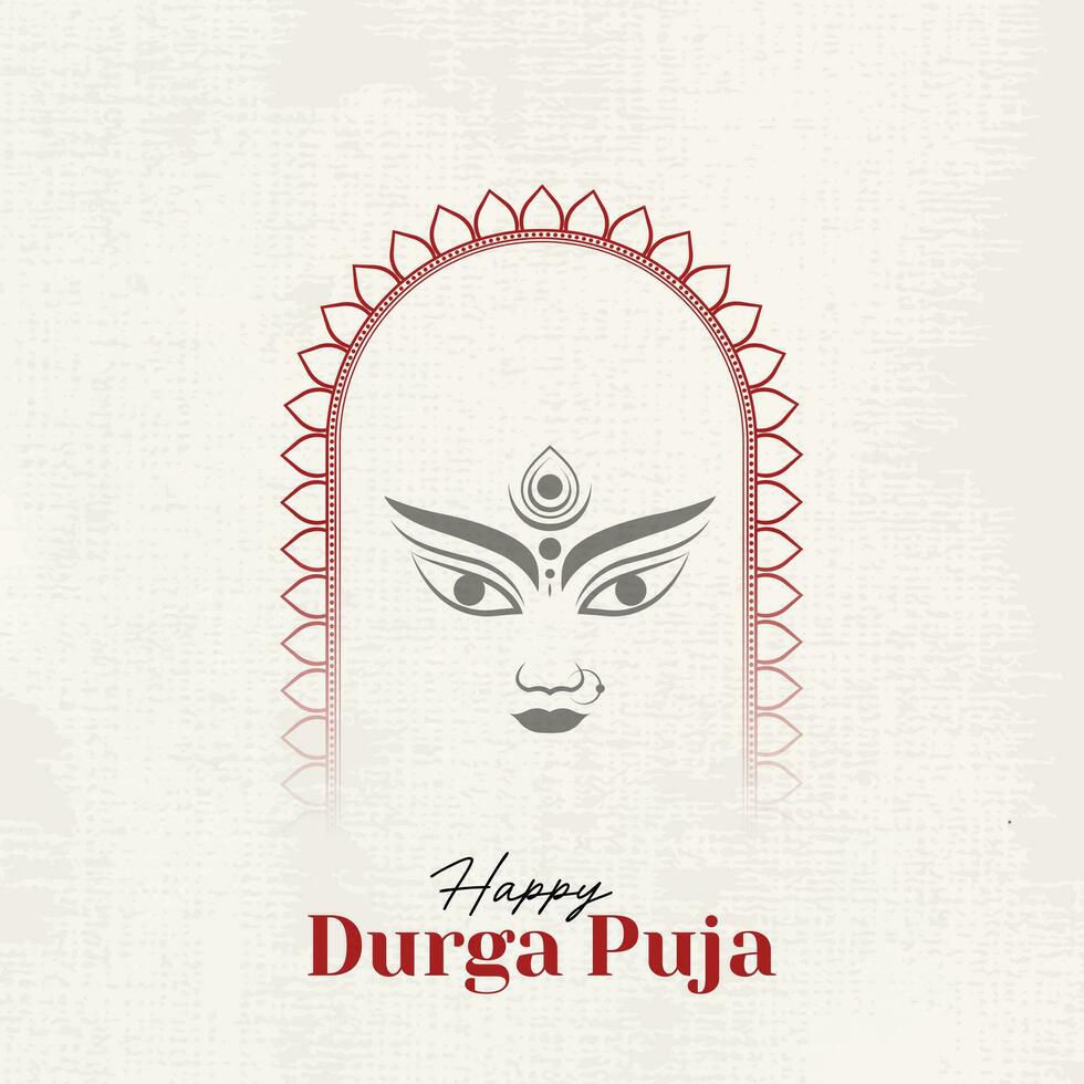 Happy Durga Puja Illustrations, Durga Face, Subh Navratri, Dussehra vector