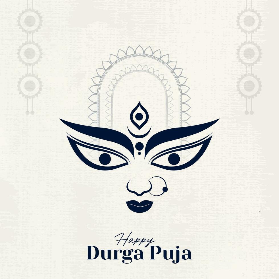 contento Durga puja ilustraciones, Durga rostro, subh navratri, dussehra vector