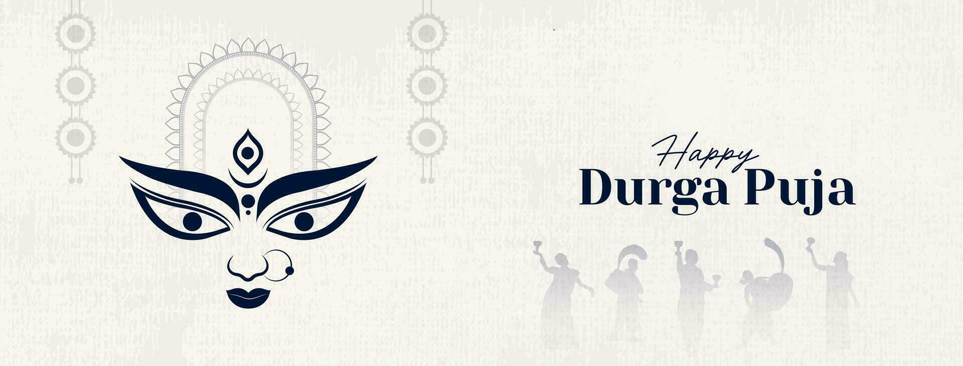 Happy Durga Puja Illustrations, Durga Face, Subh Navratri, Dussehra vector