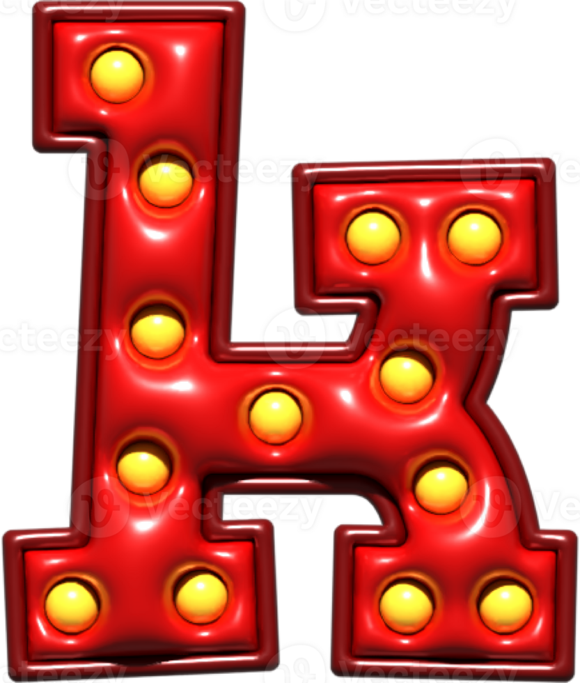 Shiny Red 3D Lowercase Letter K png