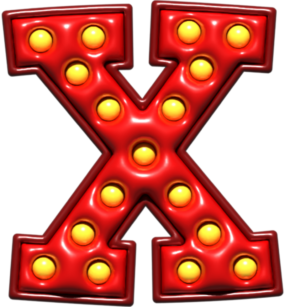 Shiny Red 3D Uppercase Letter X png