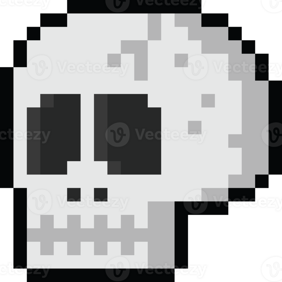 Pixel art voodoo skull head icon png