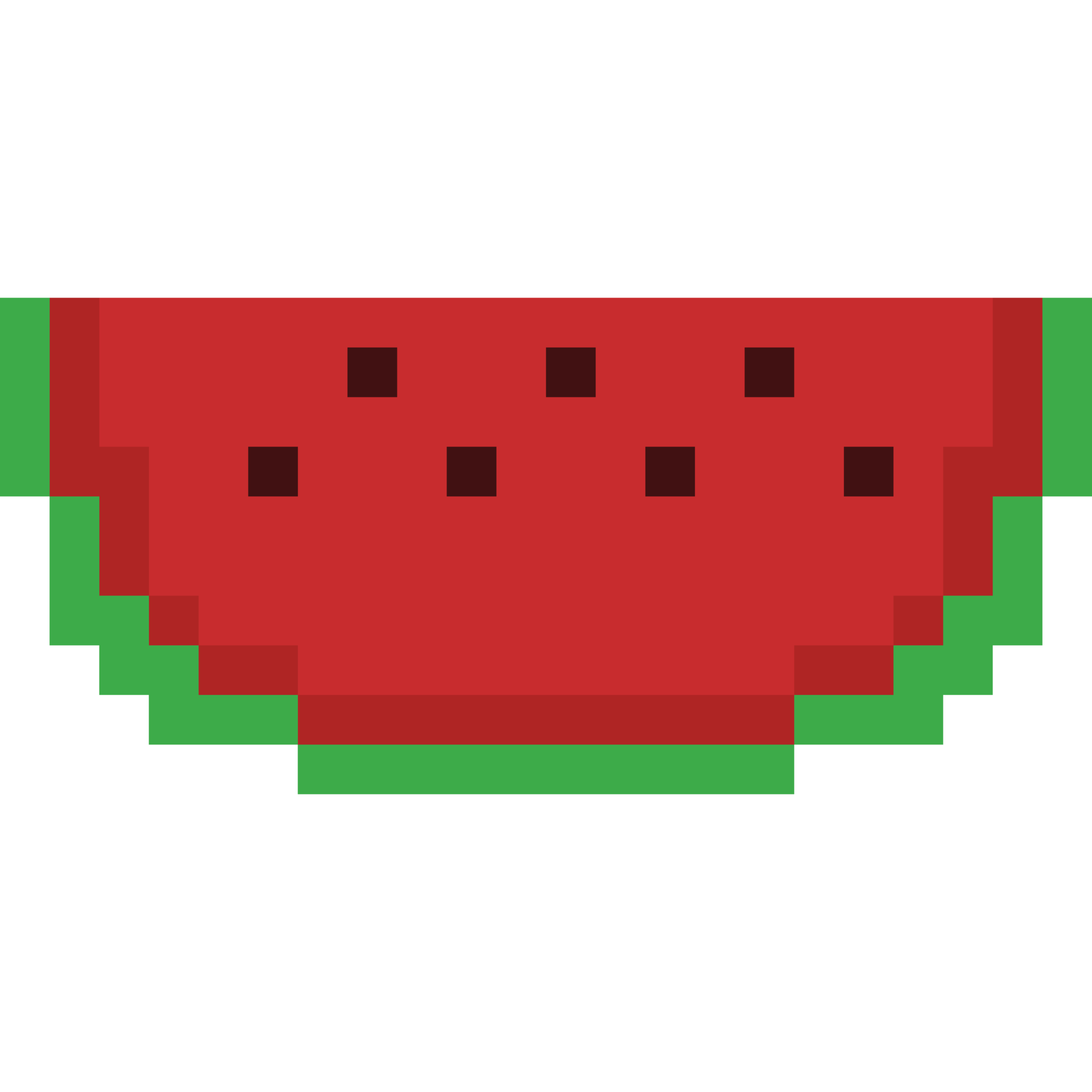 16px top-down fruits icons set, pixel art, peach, watermelon