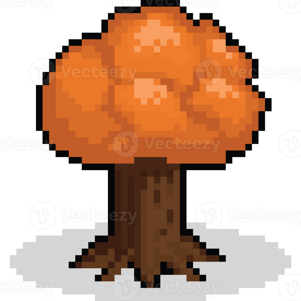 Pixel art autumn big tree png