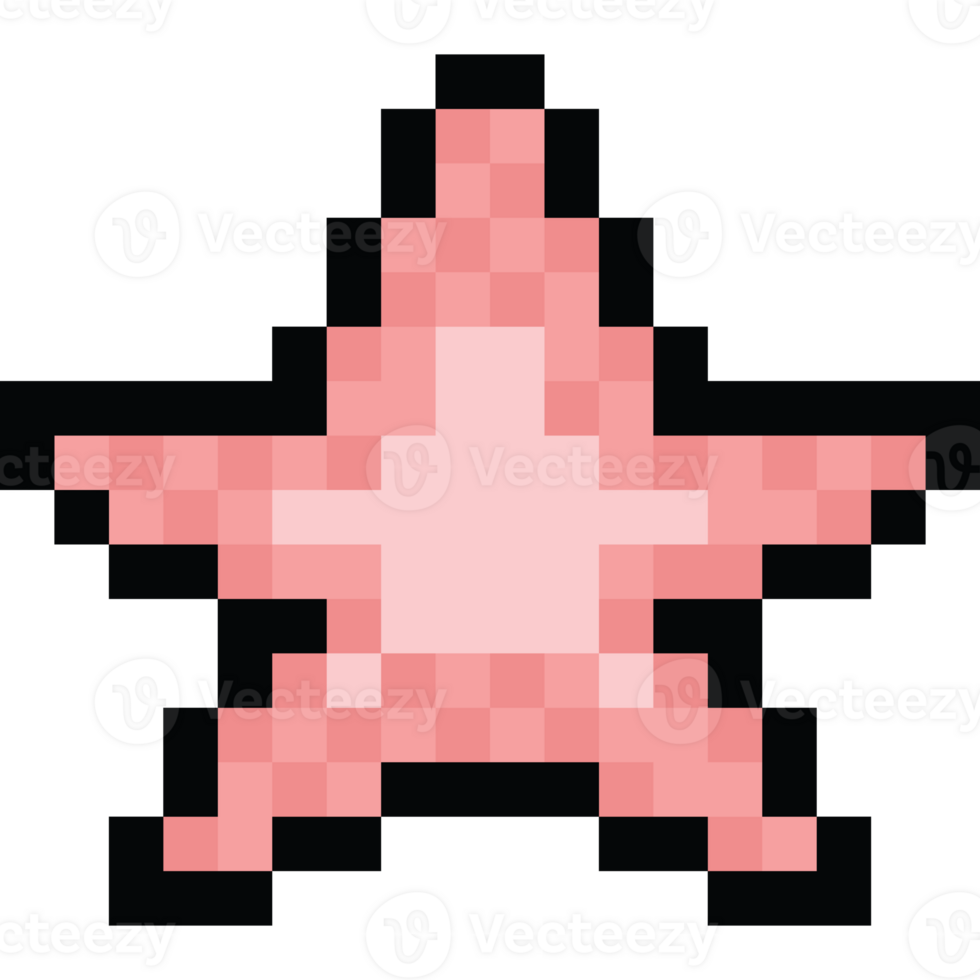 Pixel art Pink starfish icon png