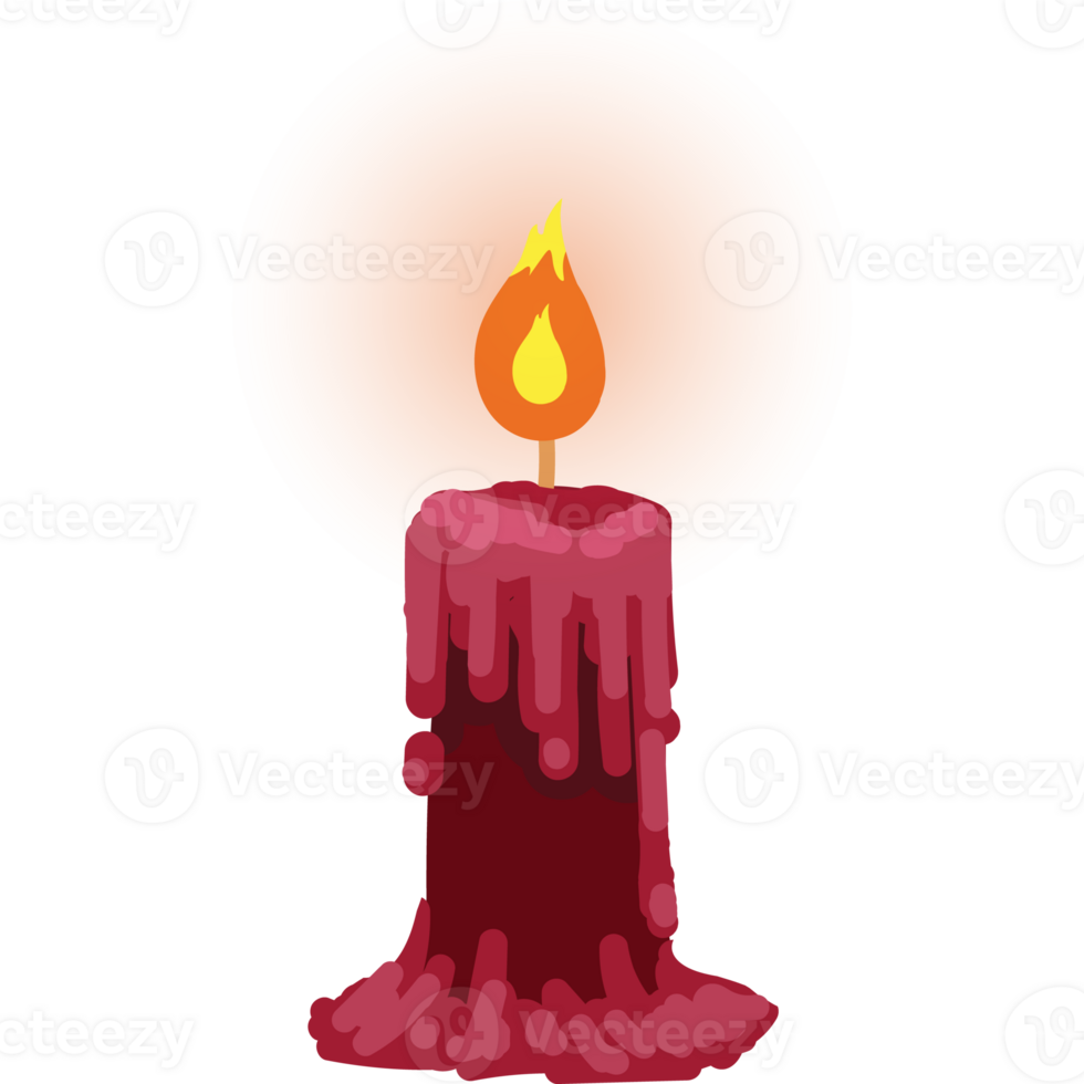 Hand drawn red candle png