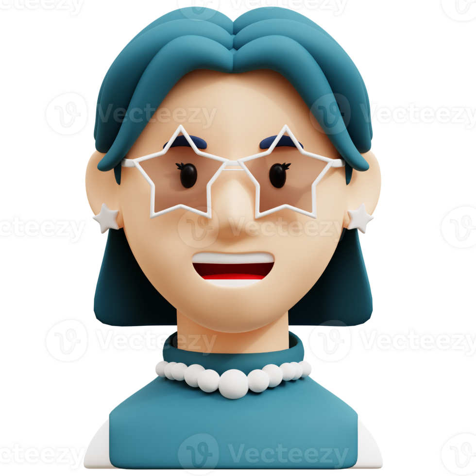 funky meisje 3d avatar karakter illustraties png