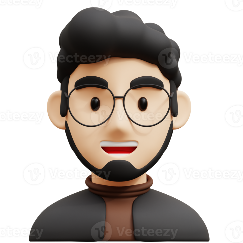 Stylish man 3D Avatar Character Illustrations png