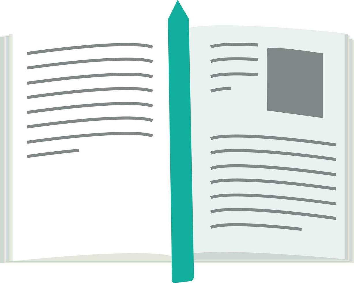Open Paper Book with Bookmark vector