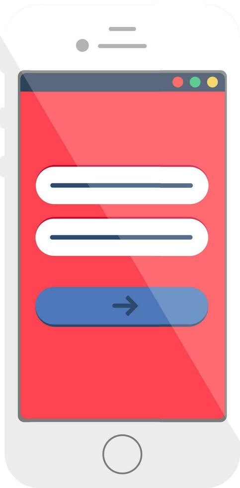 Smartphone Login Authentication Page vector