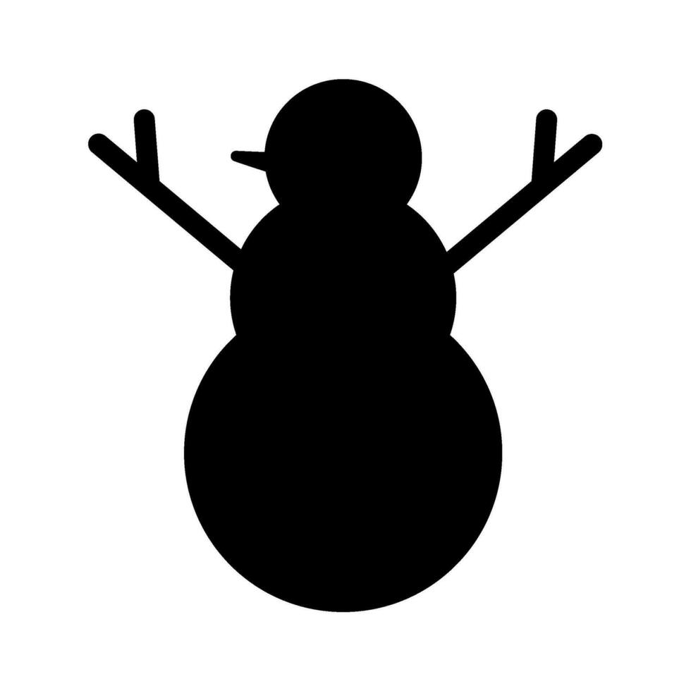 Joyful Christmas Snowman Silhouette Icon vector