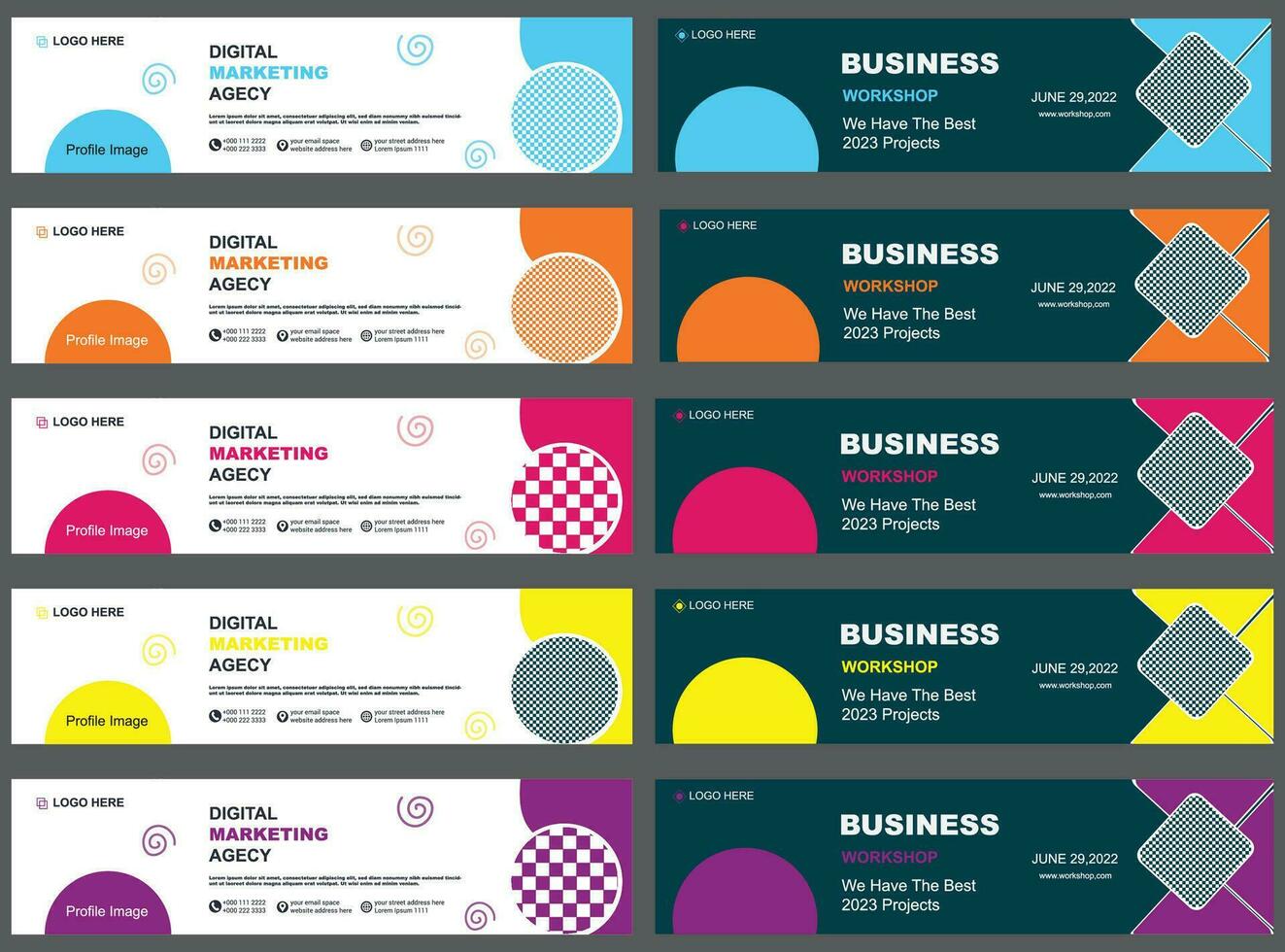Modern abstract social media LinkedIn marketing banner cover photo designPrint vector