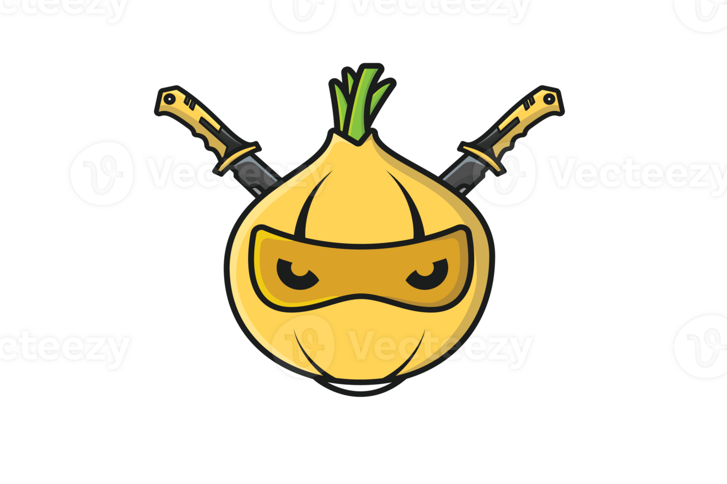 Onion Ninja with Swords vector illustration. 27951387 PNG
