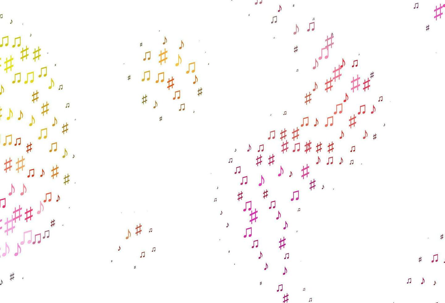 patrón vectorial rosa claro, amarillo con elementos musicales. vector