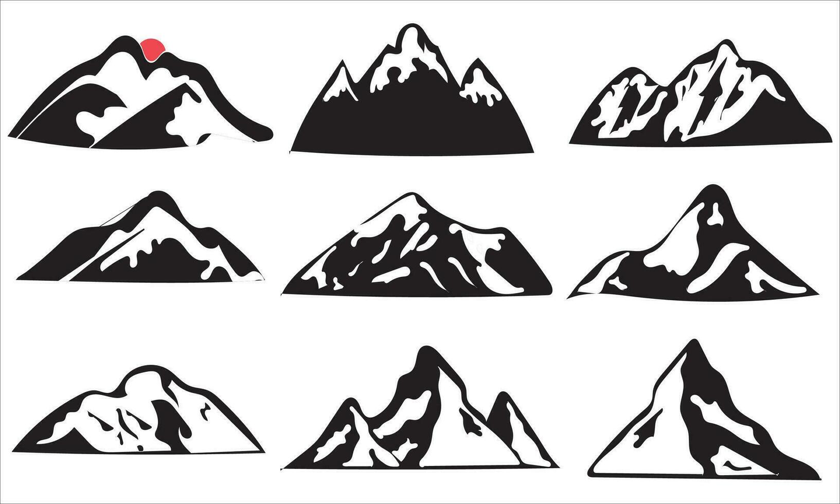 Mountain Vector icons Set mountain silhouette vector.Print