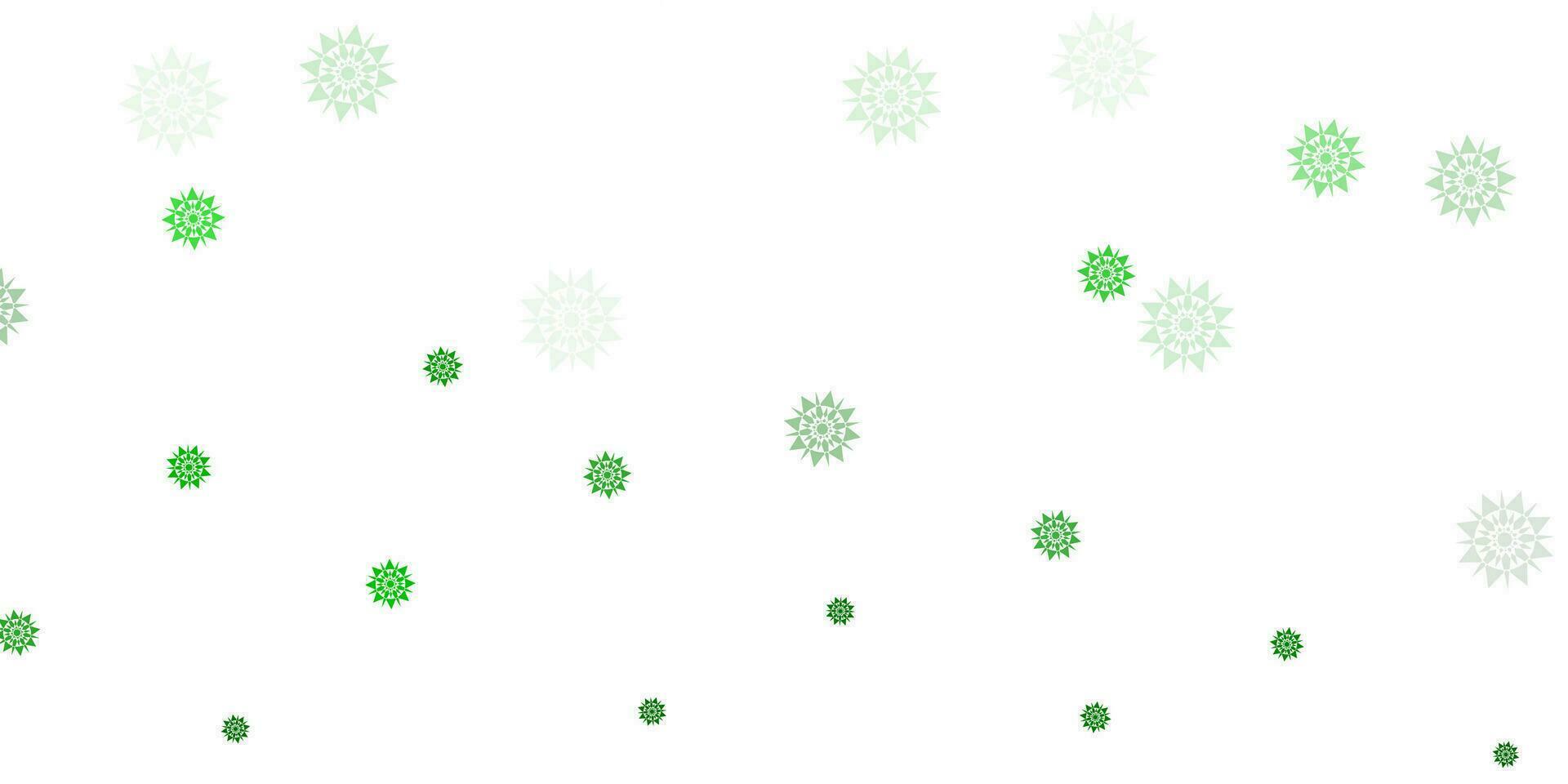Light green vector layout with beautiful snowflakes.