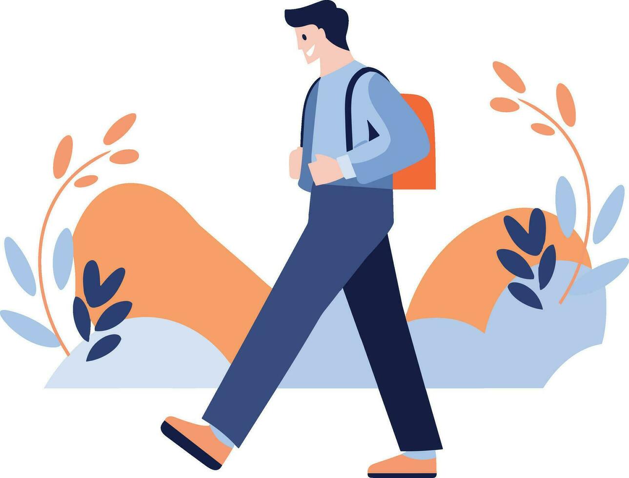 Hand Drawn tourists with attractions in flat style vector