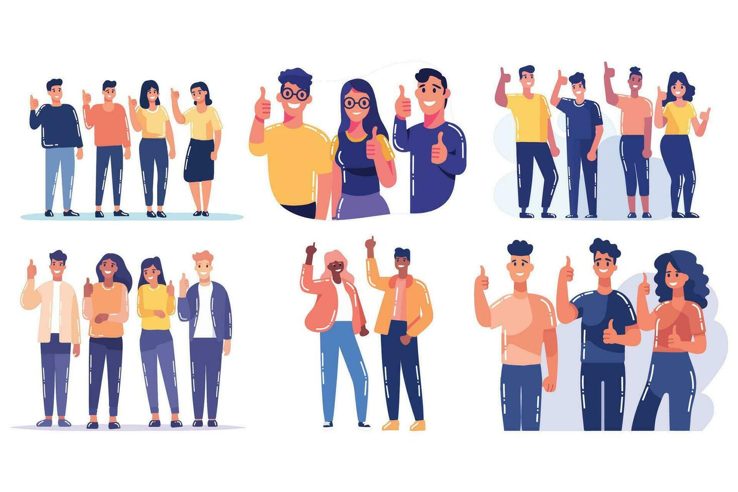 Hand Drawn A group of characters standing and talking at a party in flat style vector