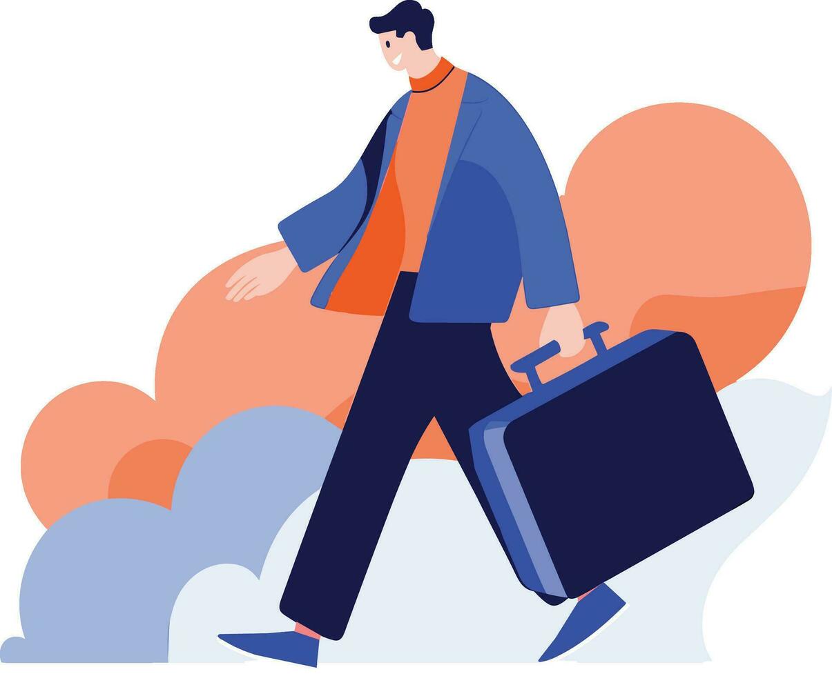 Hand Drawn tourists with attractions in flat style vector