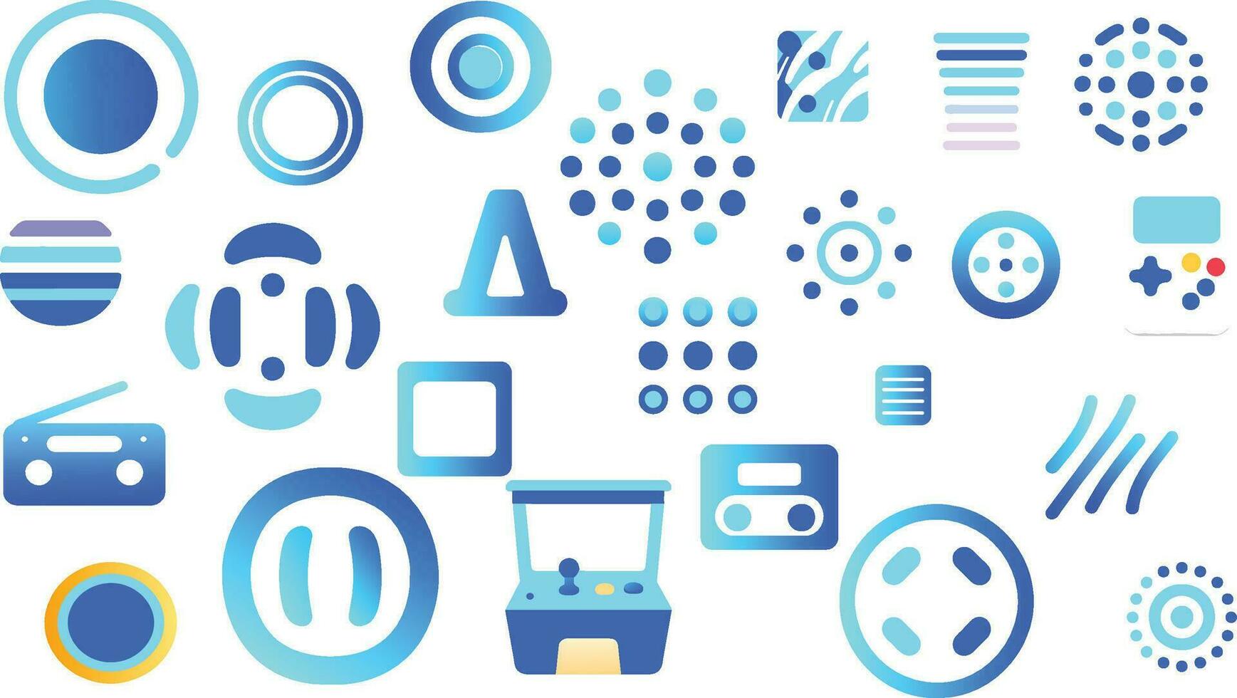Retro element gradient shape vector art icon collection